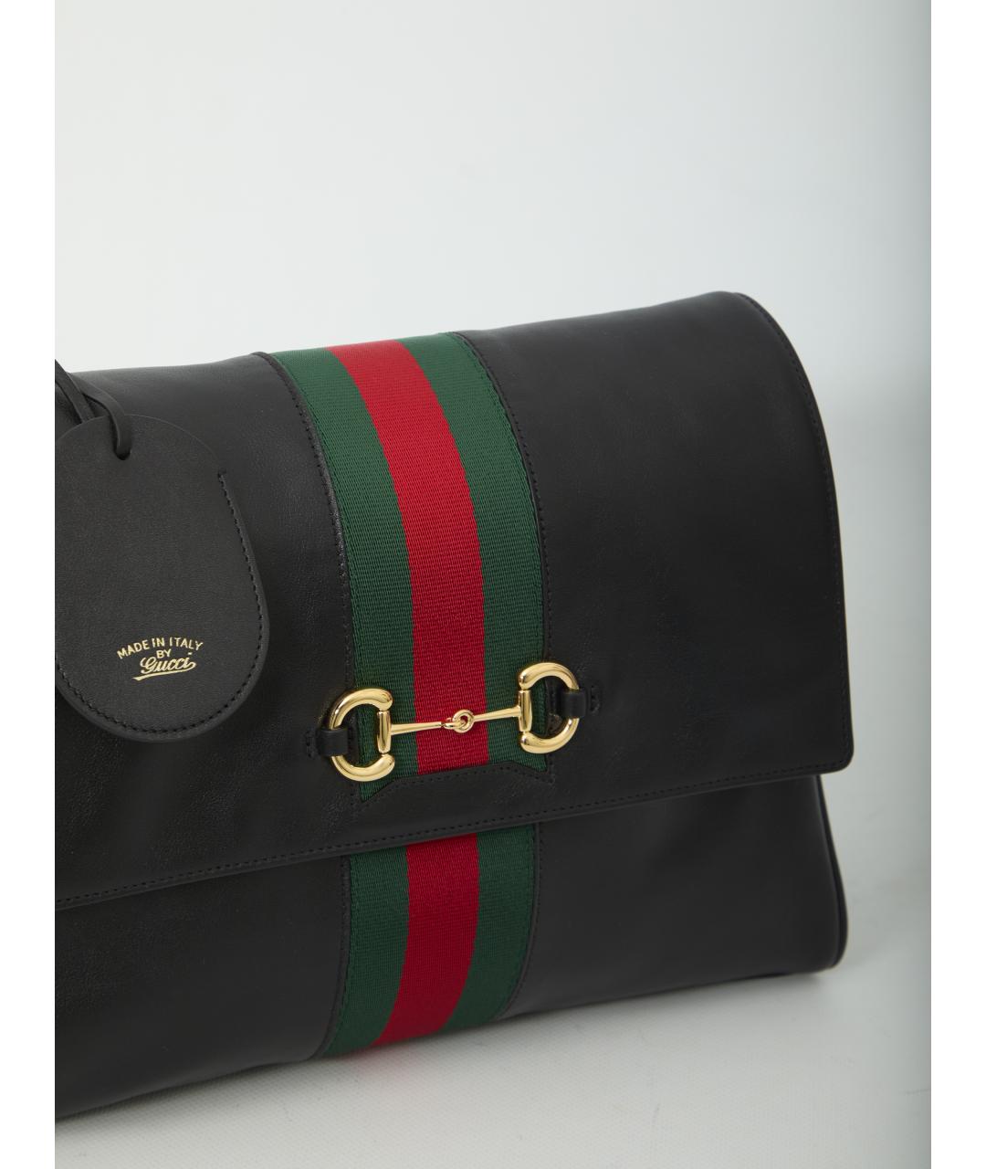 GUCCI Черная кожаная сумка тоут, фото 4