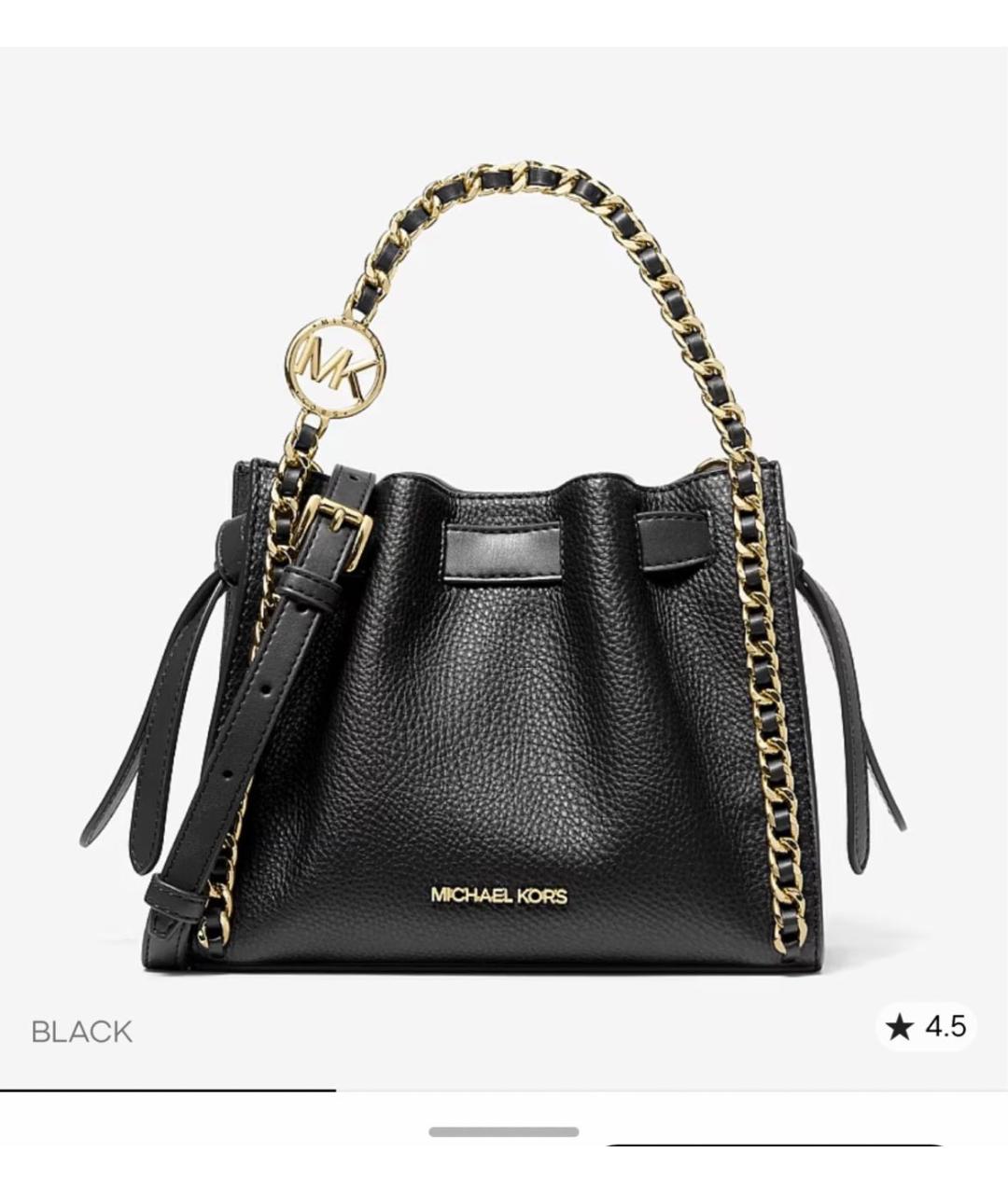 MICHAEL KORS Черная кожаная сумка через плечо, фото 4