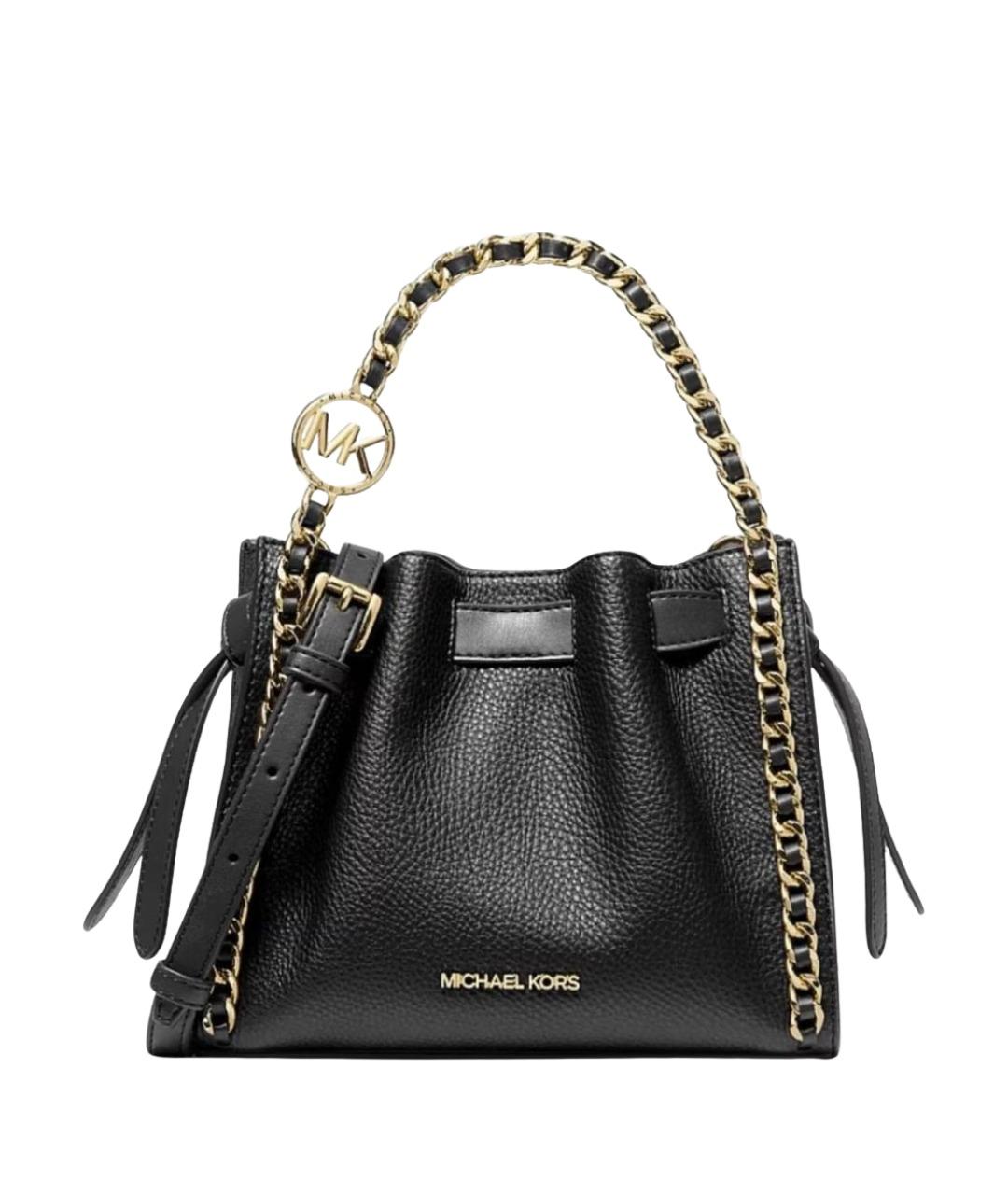 MICHAEL KORS Черная кожаная сумка через плечо, фото 1
