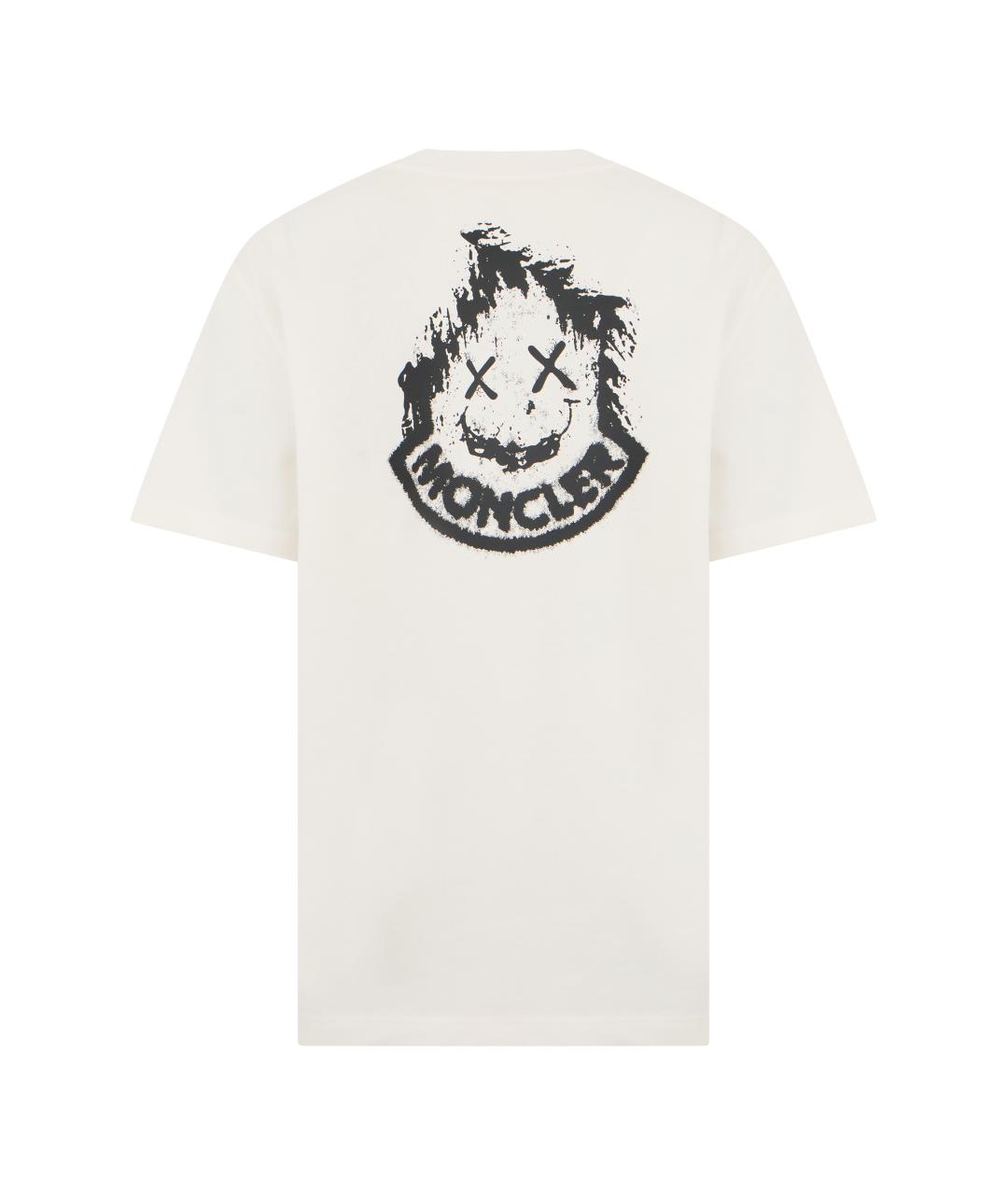 MONCLER Белая хлопковая футболка, фото 2