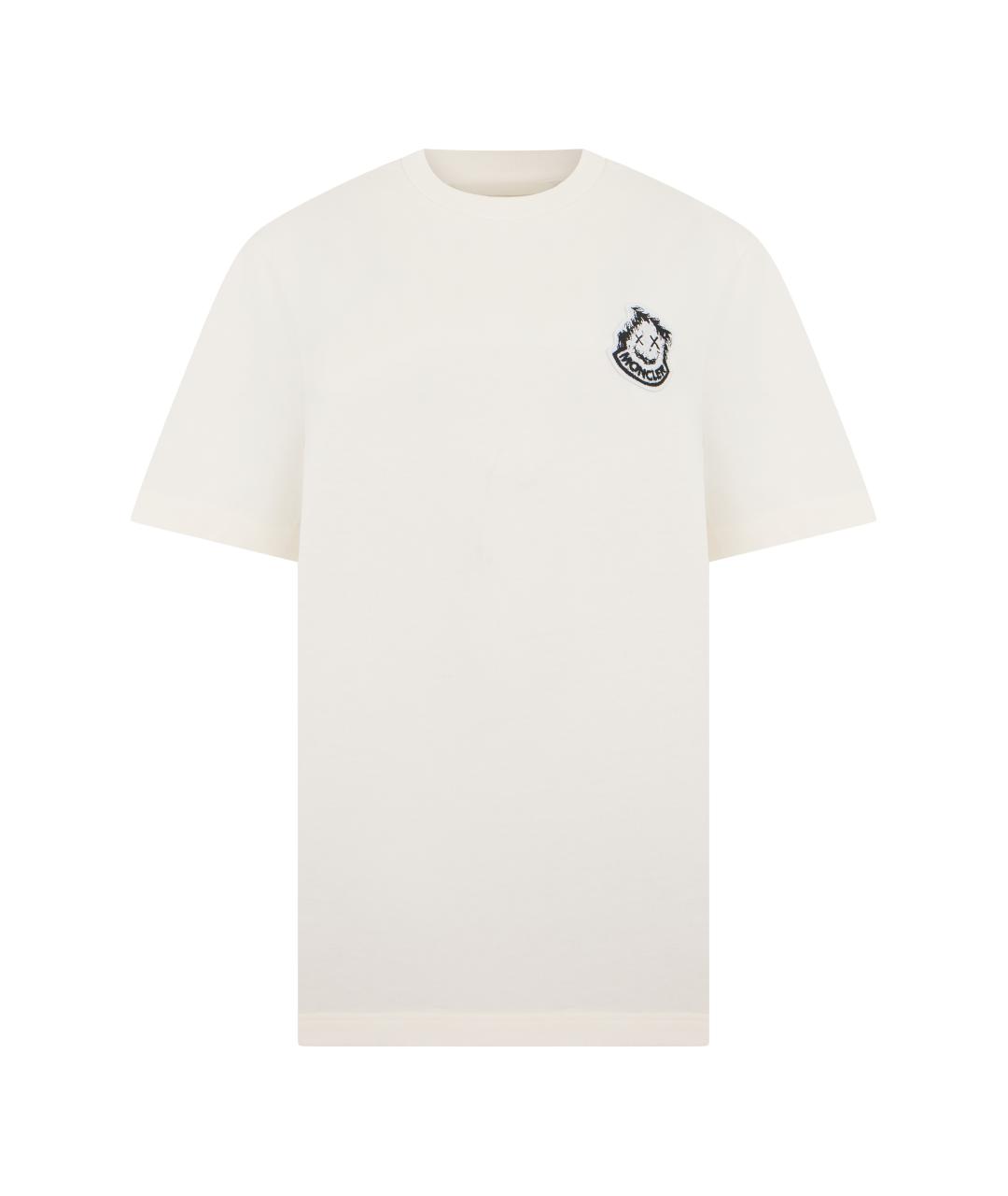 MONCLER Белая хлопковая футболка, фото 1