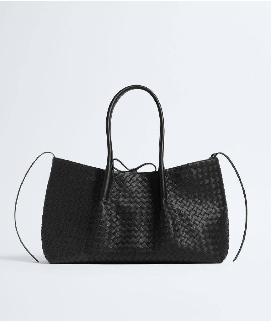 BOTTEGA VENETA Черная кожаная сумка тоут, фото 4