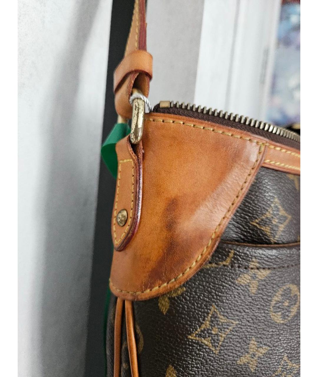 LOUIS VUITTON Коричневая канва сумка через плечо, фото 9