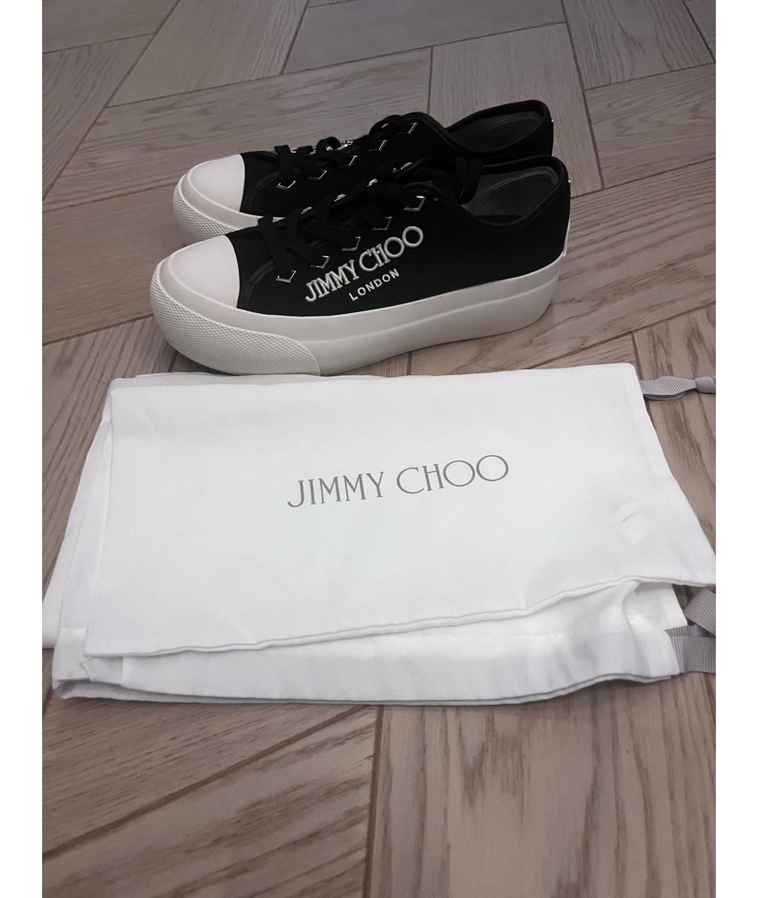 JIMMY CHOO Черные текстильные кеды, фото 5