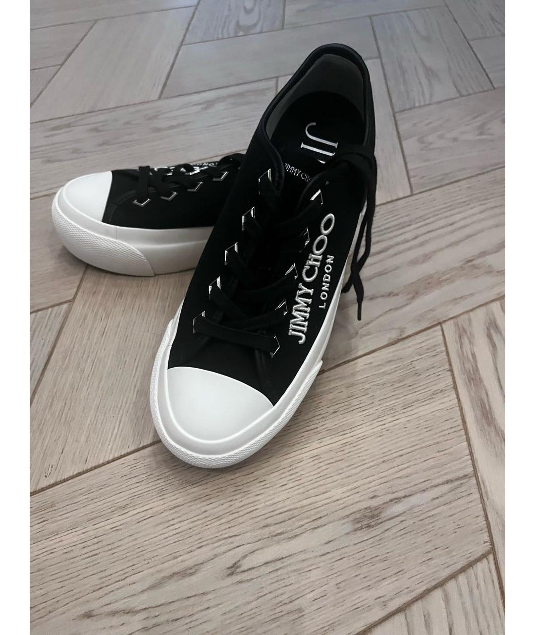 JIMMY CHOO Черные текстильные кеды, фото 3