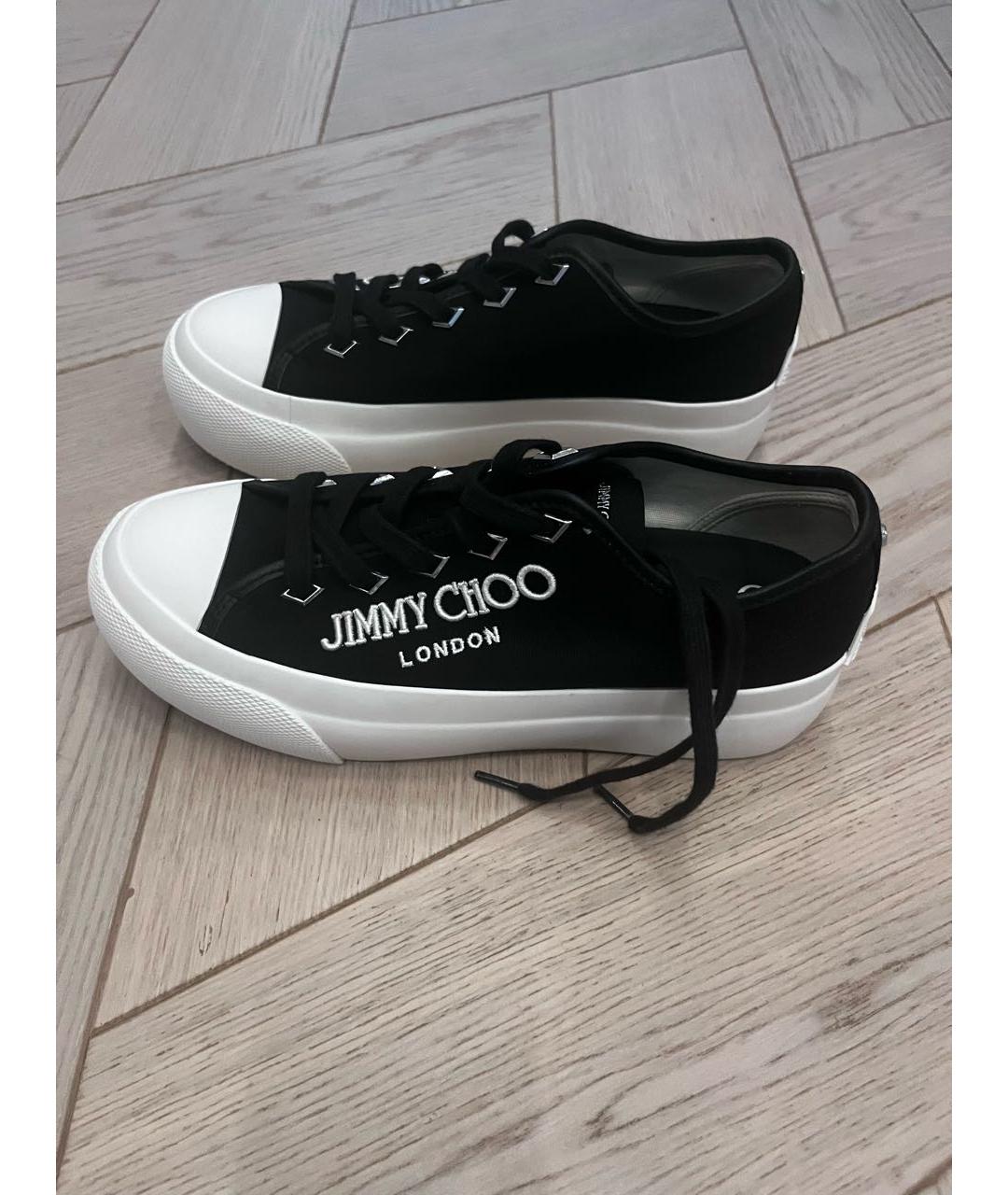 JIMMY CHOO Черные текстильные кеды, фото 2