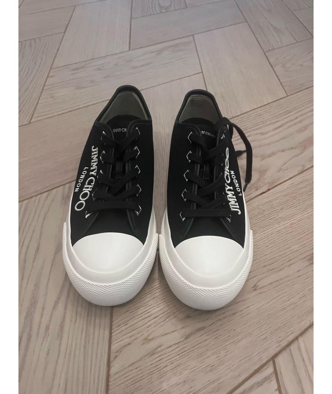 JIMMY CHOO Черные текстильные кеды, фото 7