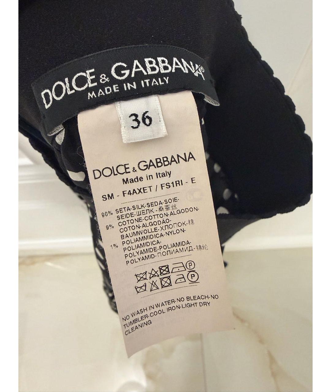 DOLCE&GABBANA Черная шелковая юбка мини, фото 3