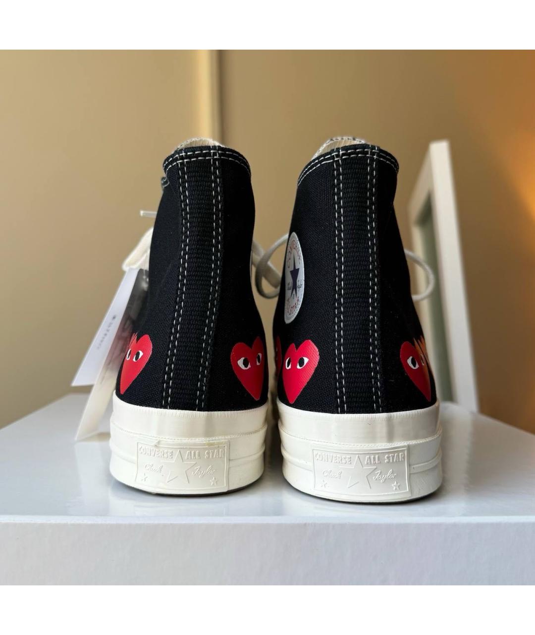 COMME DES GARÇONS Черные текстильные кеды, фото 4