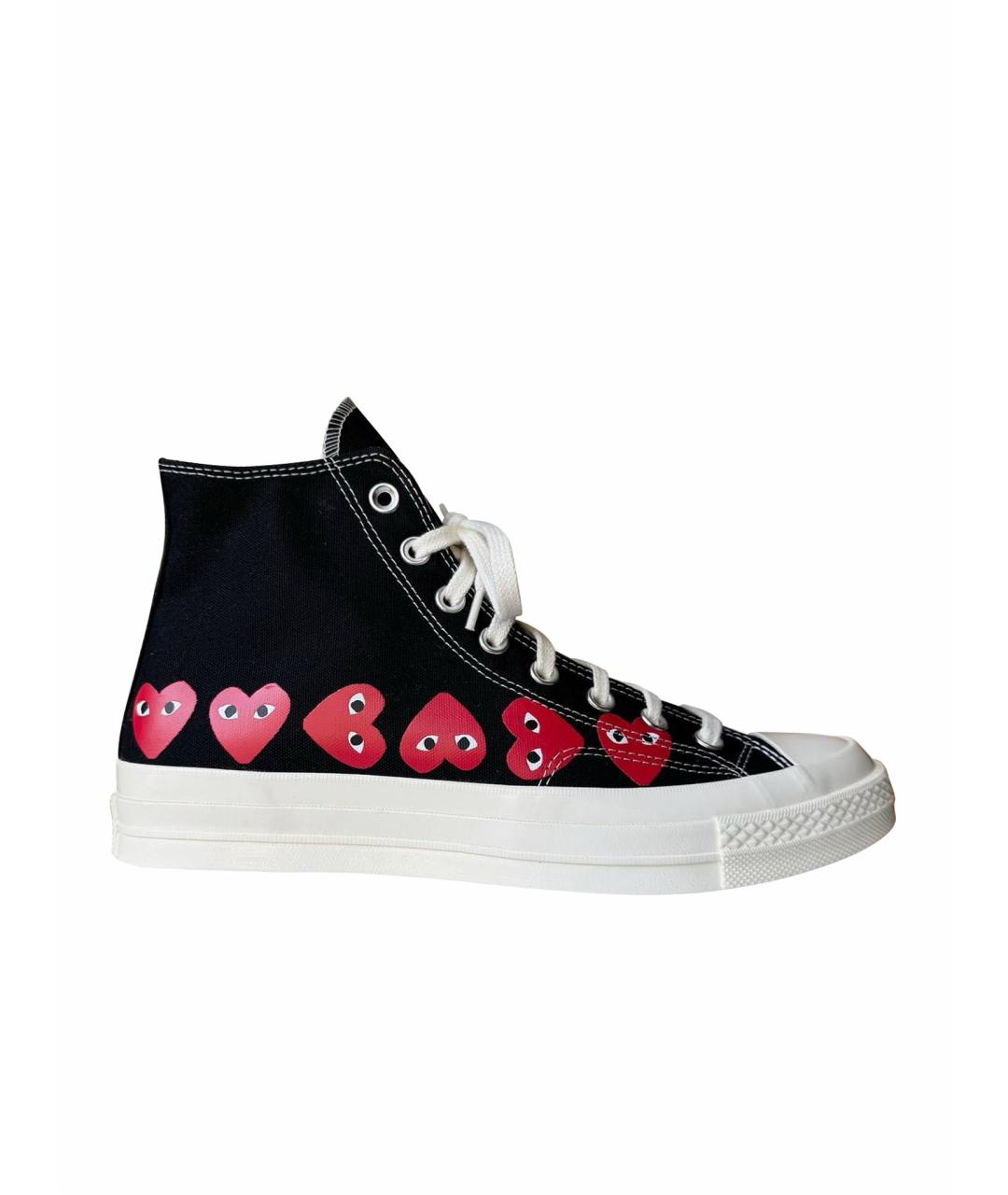 COMME DES GARÇONS Черные текстильные кеды, фото 1