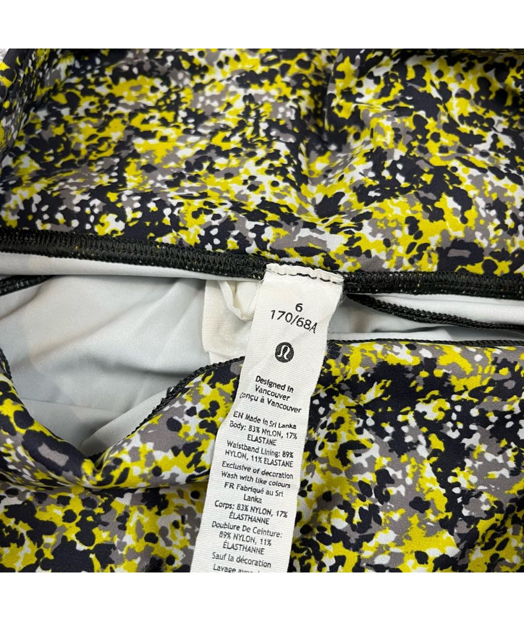 Lululemon Желтые нейлоновые леггинсы и велосипедки, фото 5