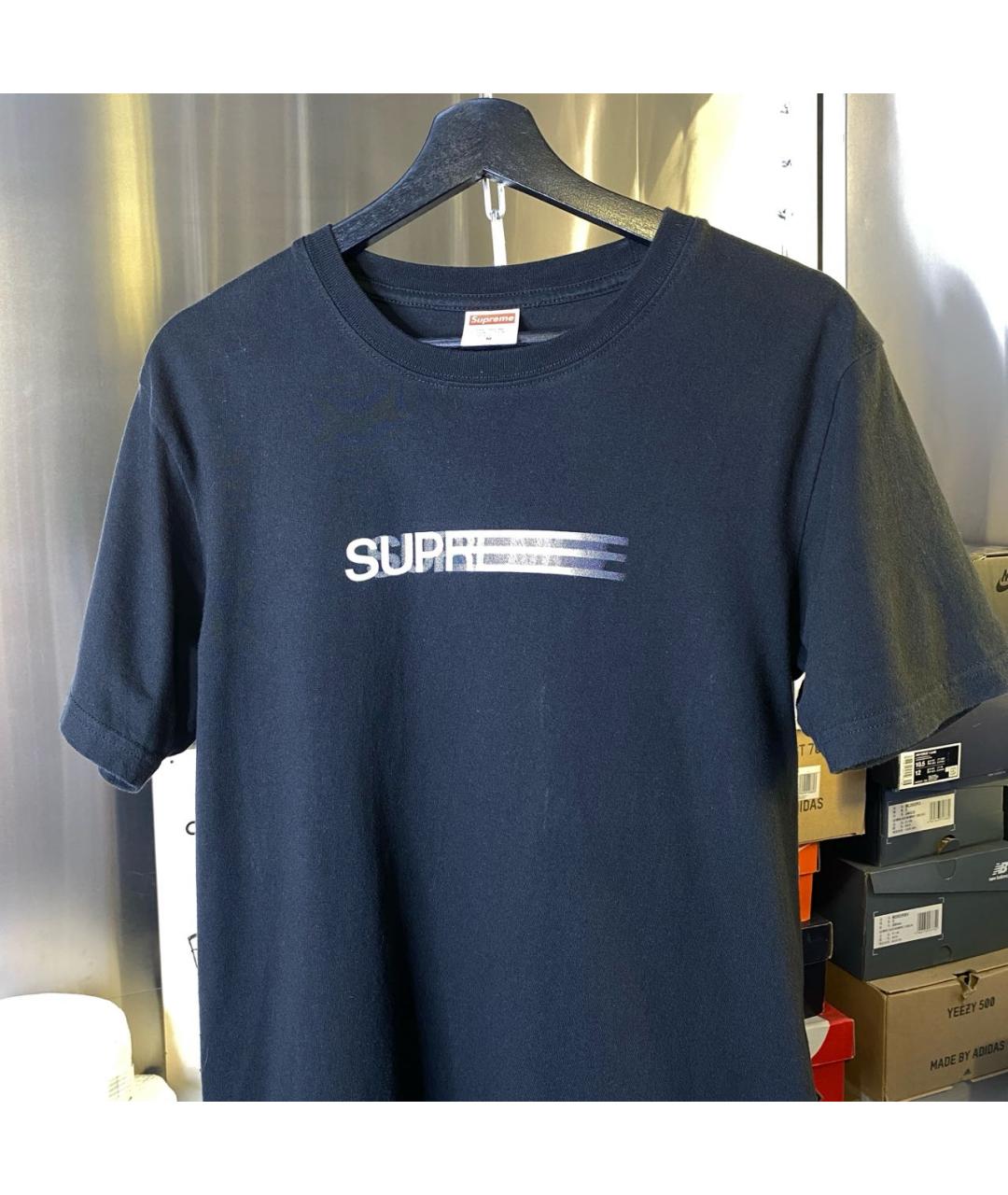 SUPREME Черная хлопковая футболка, фото 3