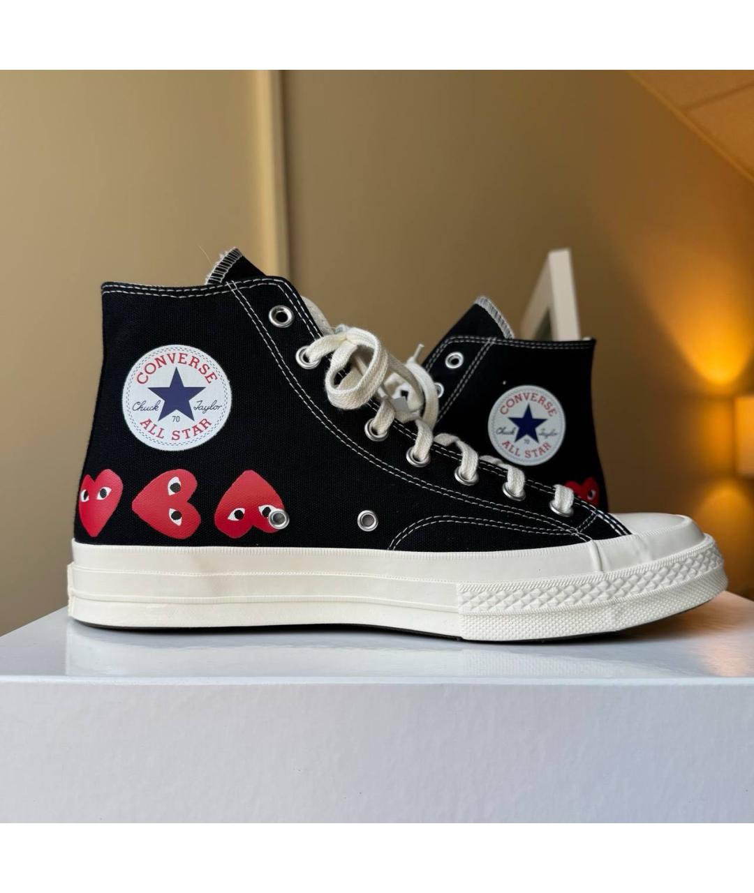 COMME DES GARÇONS PLAY Черные текстильные кеды, фото 5