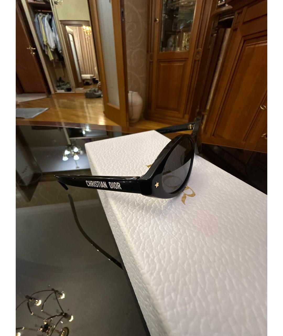 CHRISTIAN DIOR Черные пластиковые солнцезащитные очки, фото 3