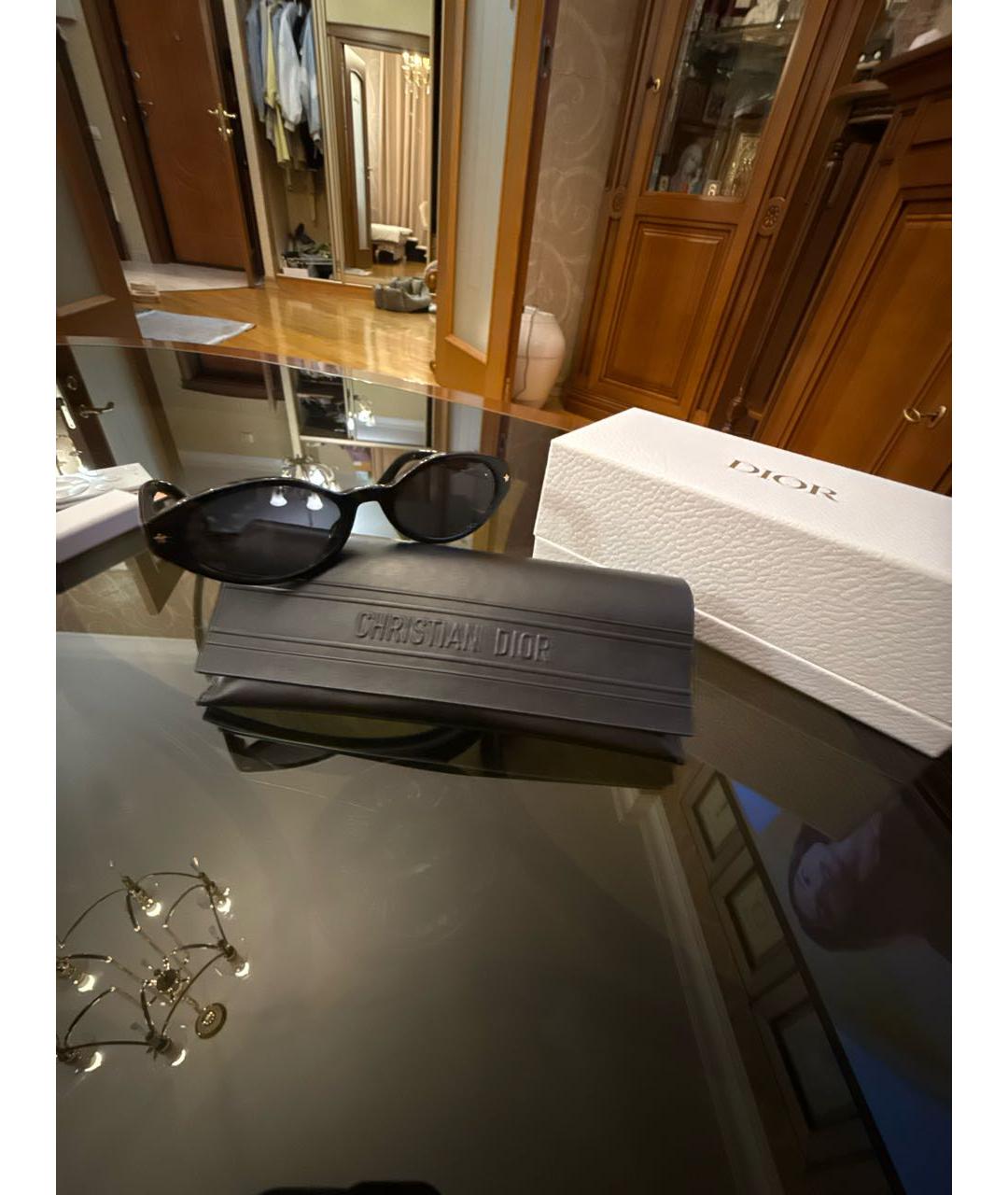 CHRISTIAN DIOR Черные пластиковые солнцезащитные очки, фото 5