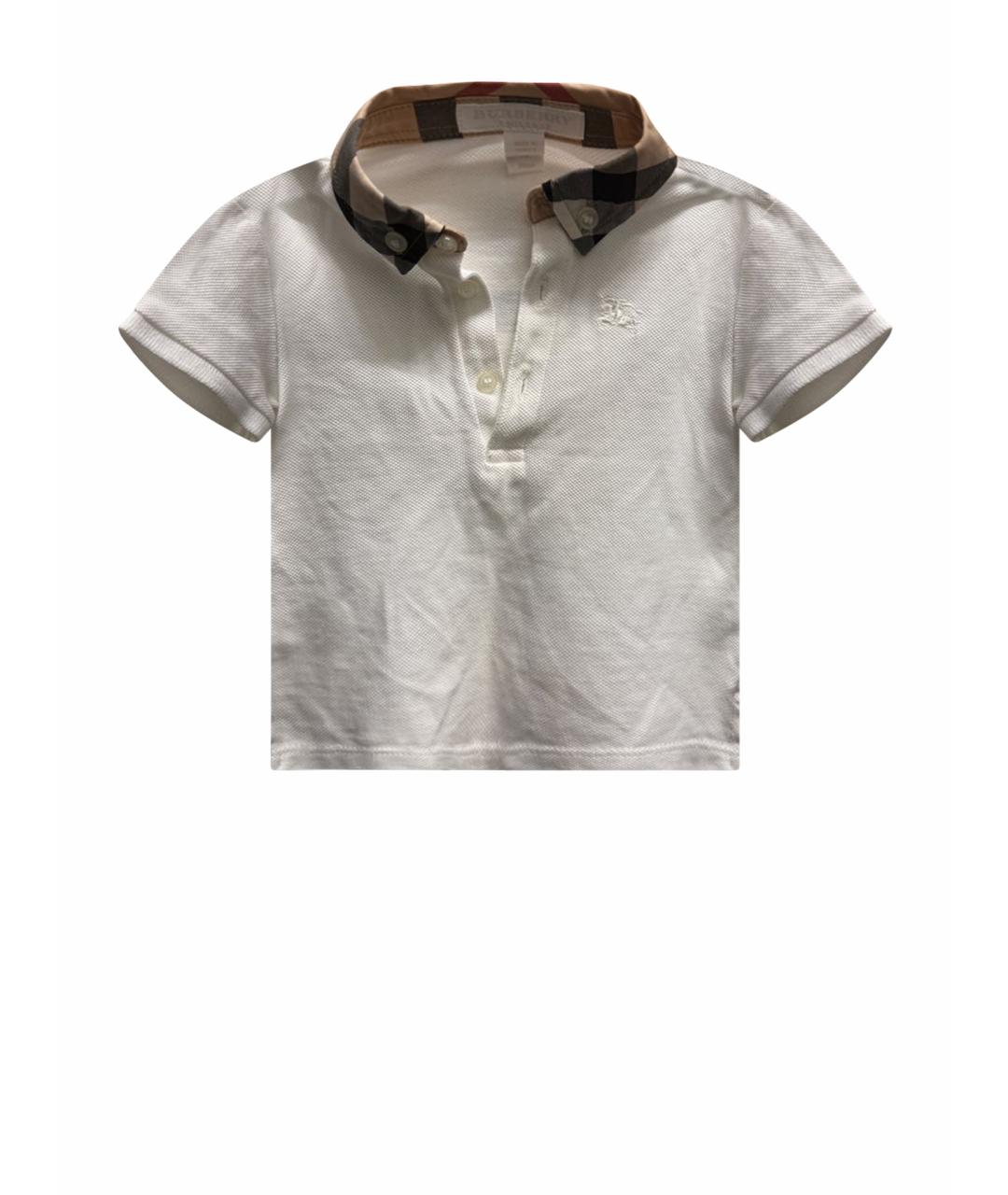 BURBERRY Белая хлопковая детская футболка, фото 1
