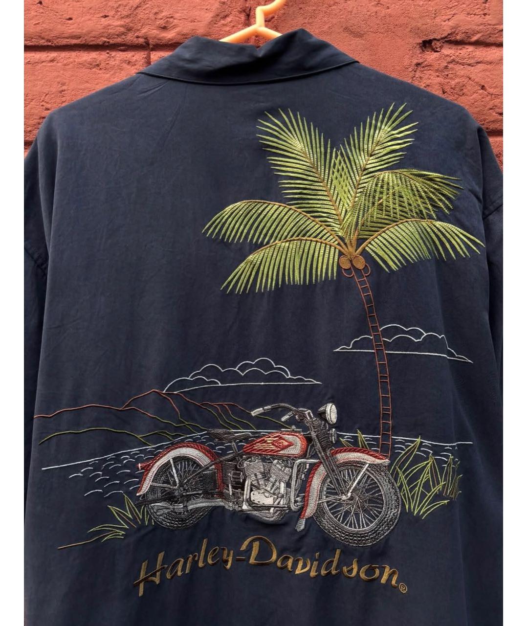 Harley Davidson Черная шелковая кэжуал рубашка, фото 4