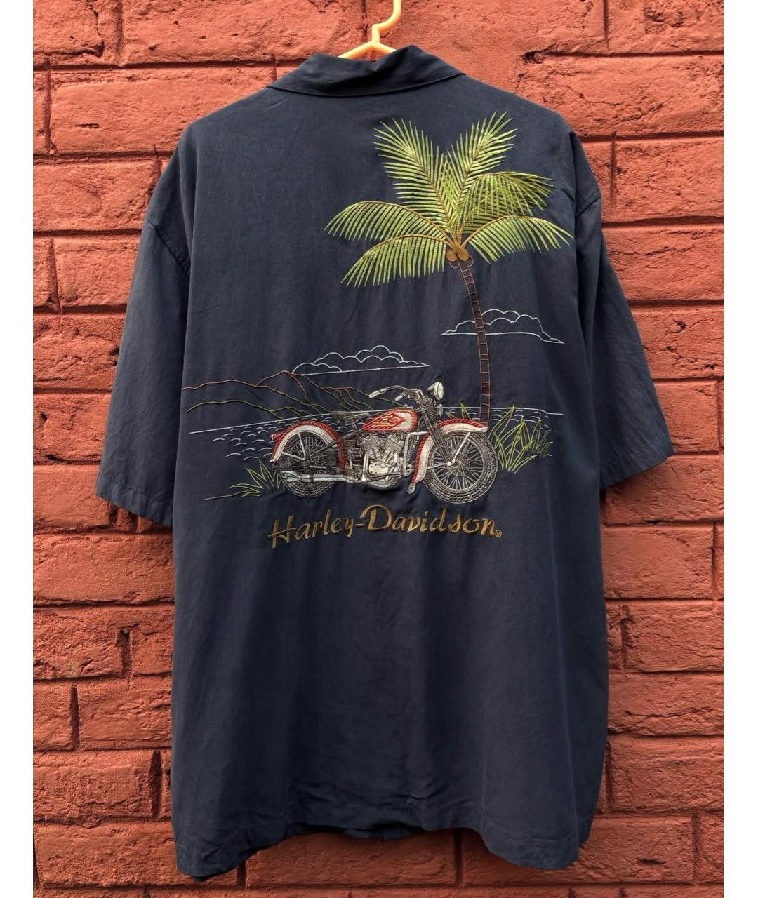 Harley Davidson Черная шелковая кэжуал рубашка, фото 9