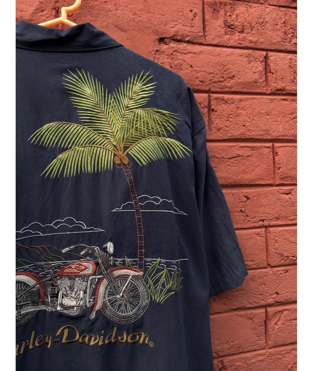 Harley Davidson Черная шелковая кэжуал рубашка, фото 3