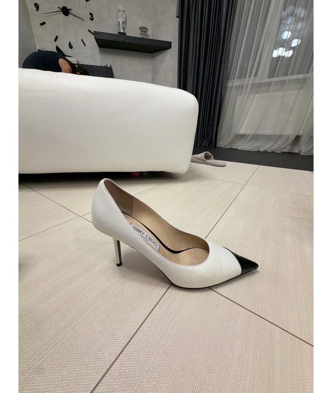 JIMMY CHOO Белые кожаные туфли, фото 5
