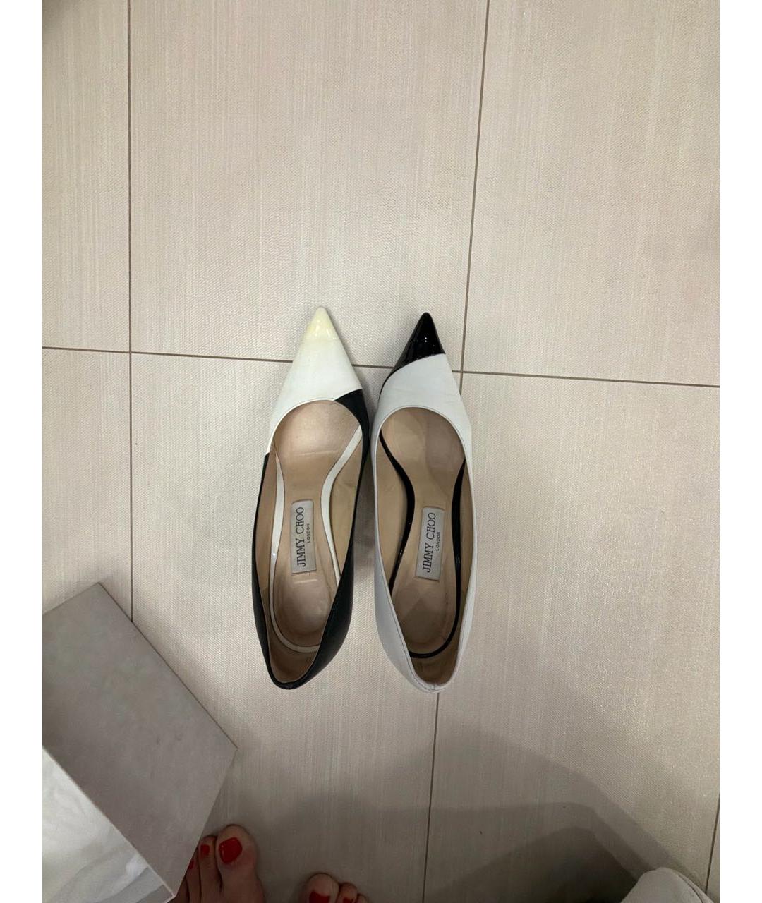 JIMMY CHOO Белые кожаные туфли, фото 3