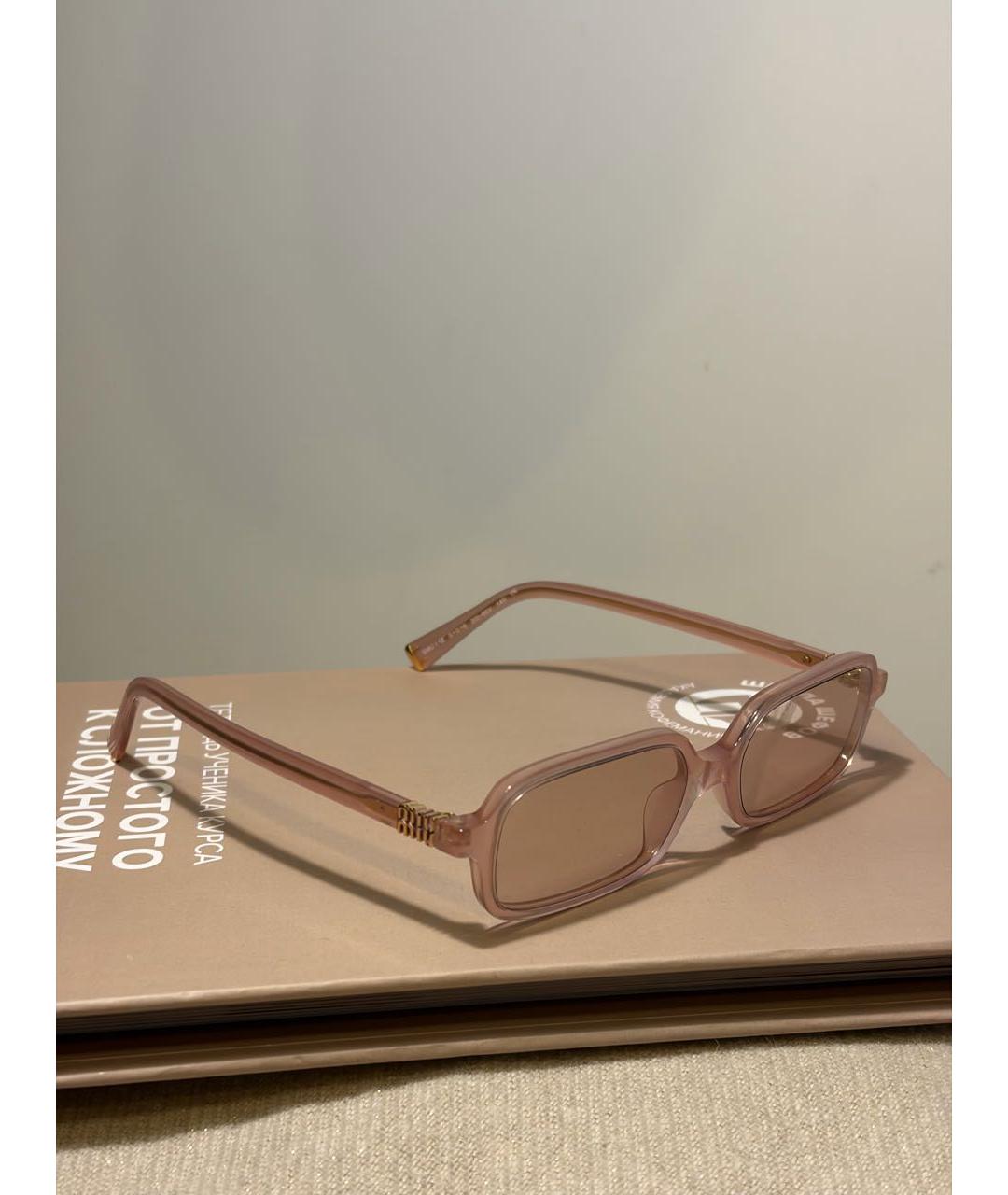 MIU MIU Розовые пластиковые солнцезащитные очки, фото 2