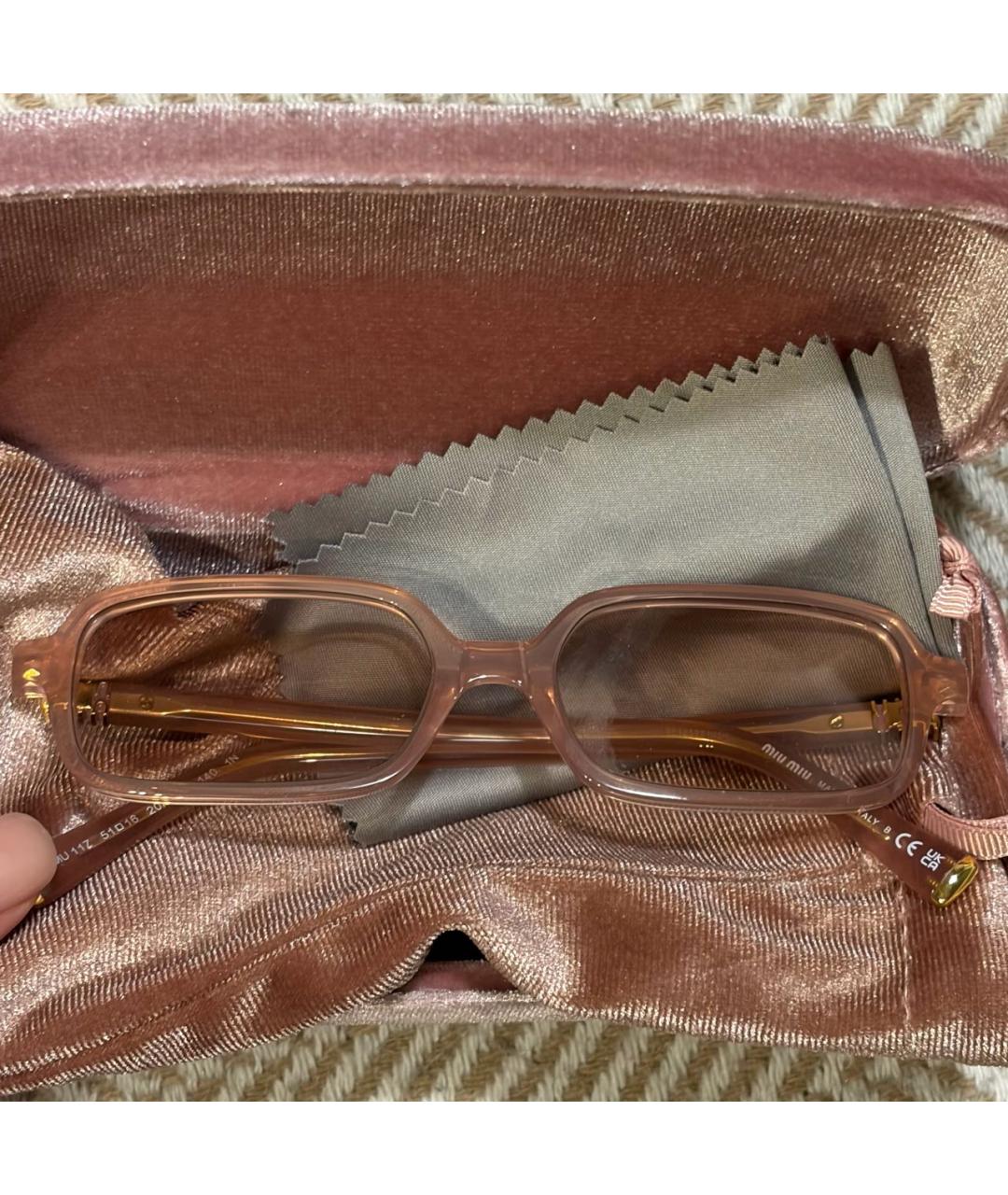 MIU MIU Розовые пластиковые солнцезащитные очки, фото 4