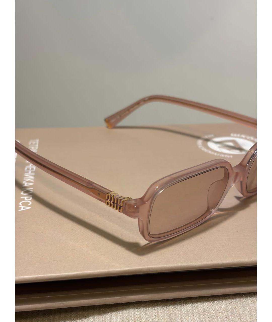 MIU MIU Розовые пластиковые солнцезащитные очки, фото 3