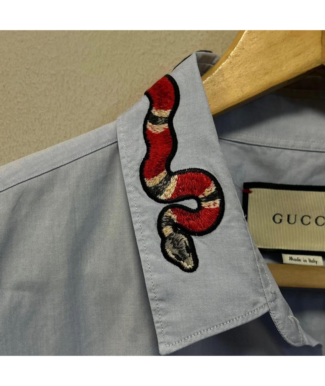 GUCCI Голубая классическая рубашка, фото 6