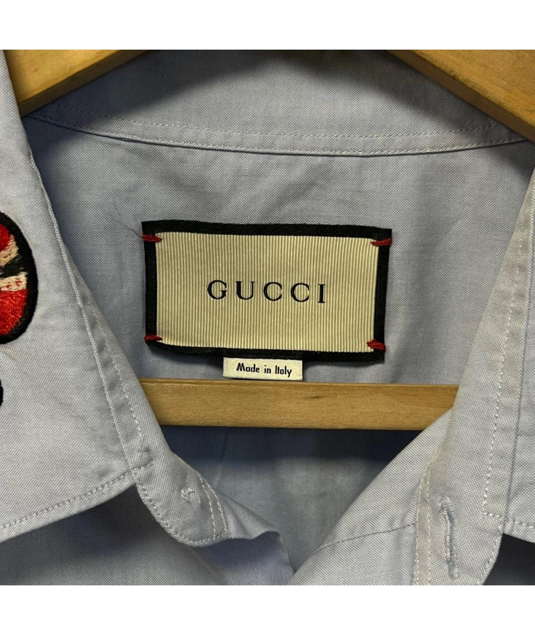 GUCCI Голубая классическая рубашка, фото 4