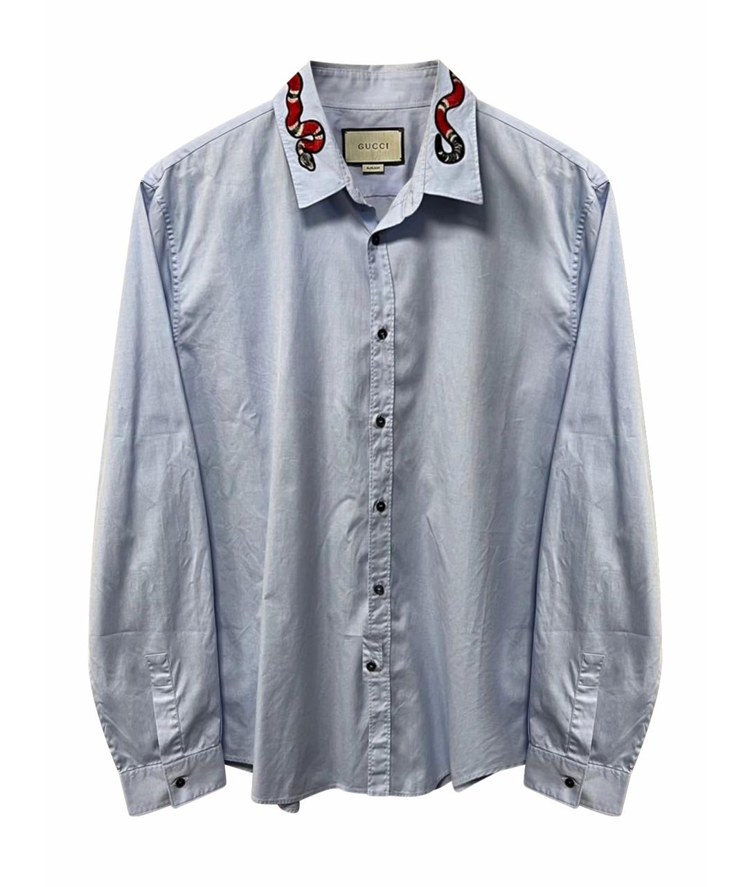 GUCCI Голубая классическая рубашка, фото 1