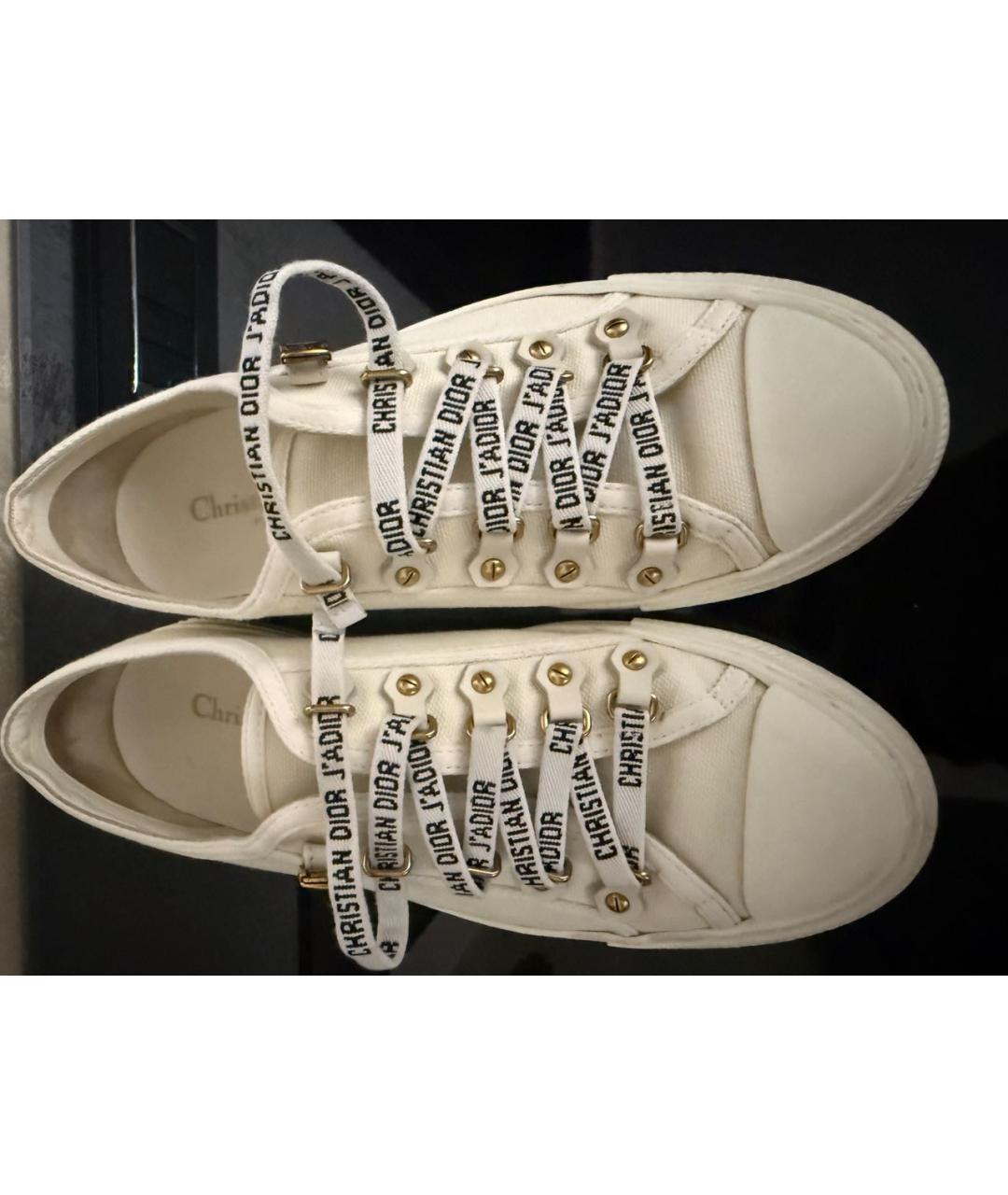 CHRISTIAN DIOR Белые текстильные кеды, фото 2