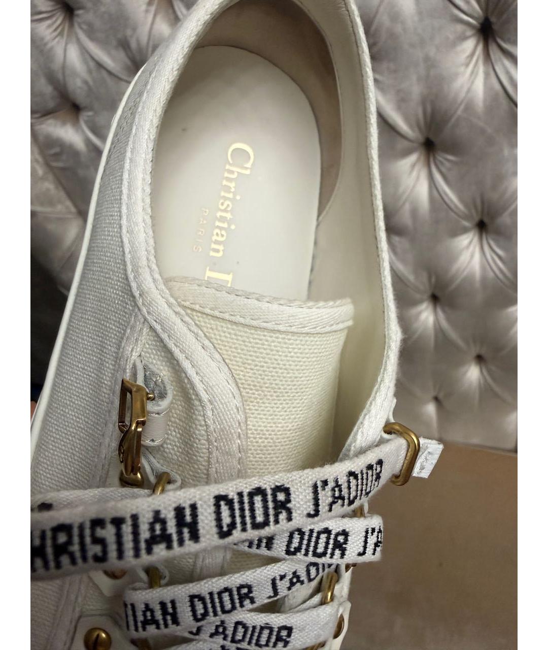 CHRISTIAN DIOR Белые текстильные кеды, фото 4