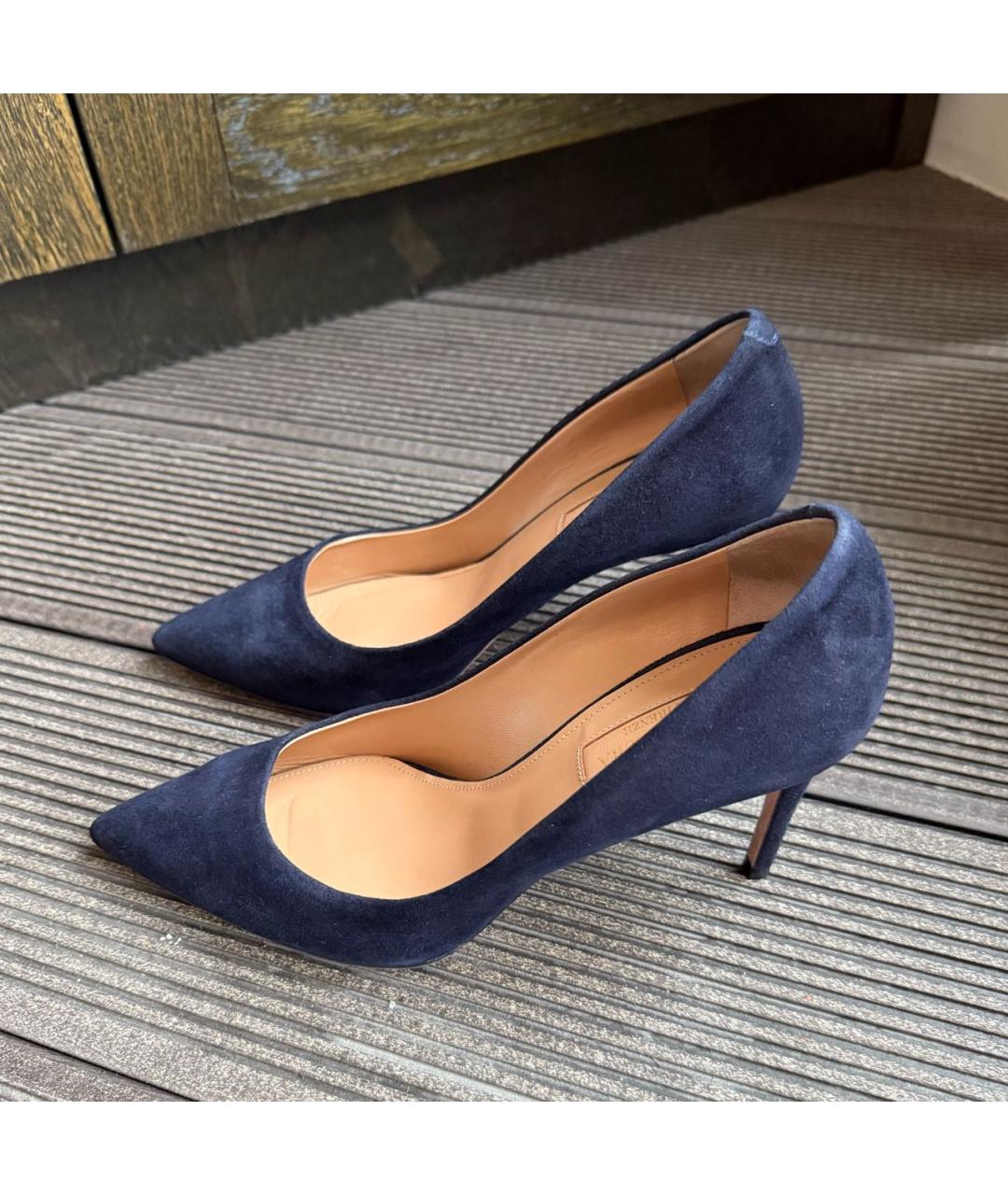 AQUAZZURA Темно-синие замшевые туфли, фото 5