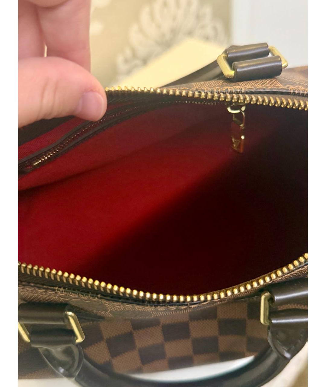 LOUIS VUITTON Коричневая канва сумка с короткими ручками, фото 4