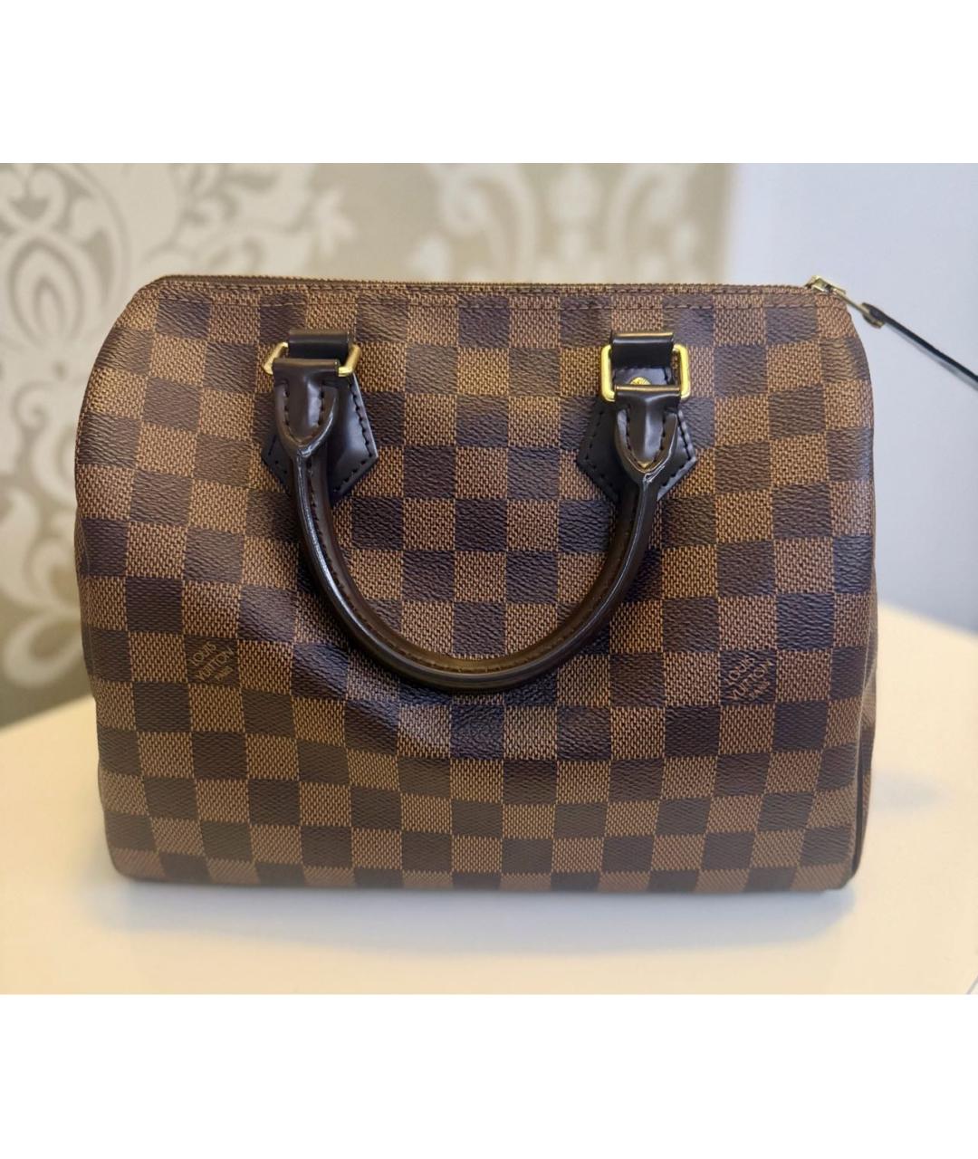LOUIS VUITTON Коричневая канва сумка с короткими ручками, фото 7