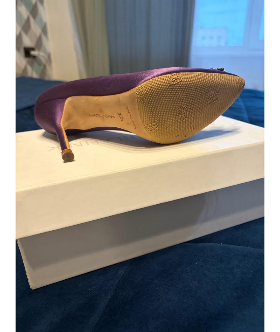 MANOLO BLAHNIK Фиолетовые текстильные туфли, фото 5