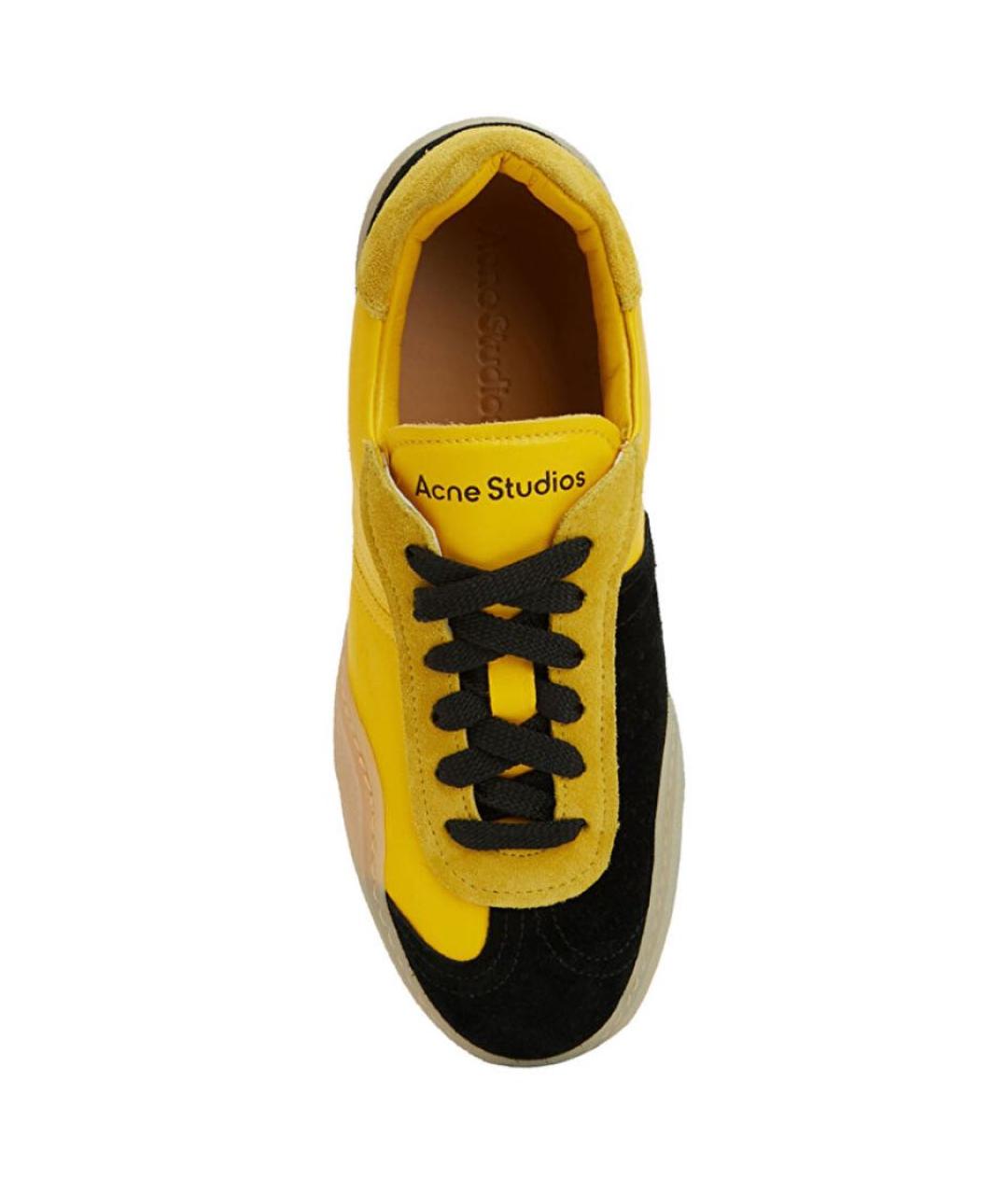 ACNE STUDIOS Желтые кожаные кроссовки, фото 3