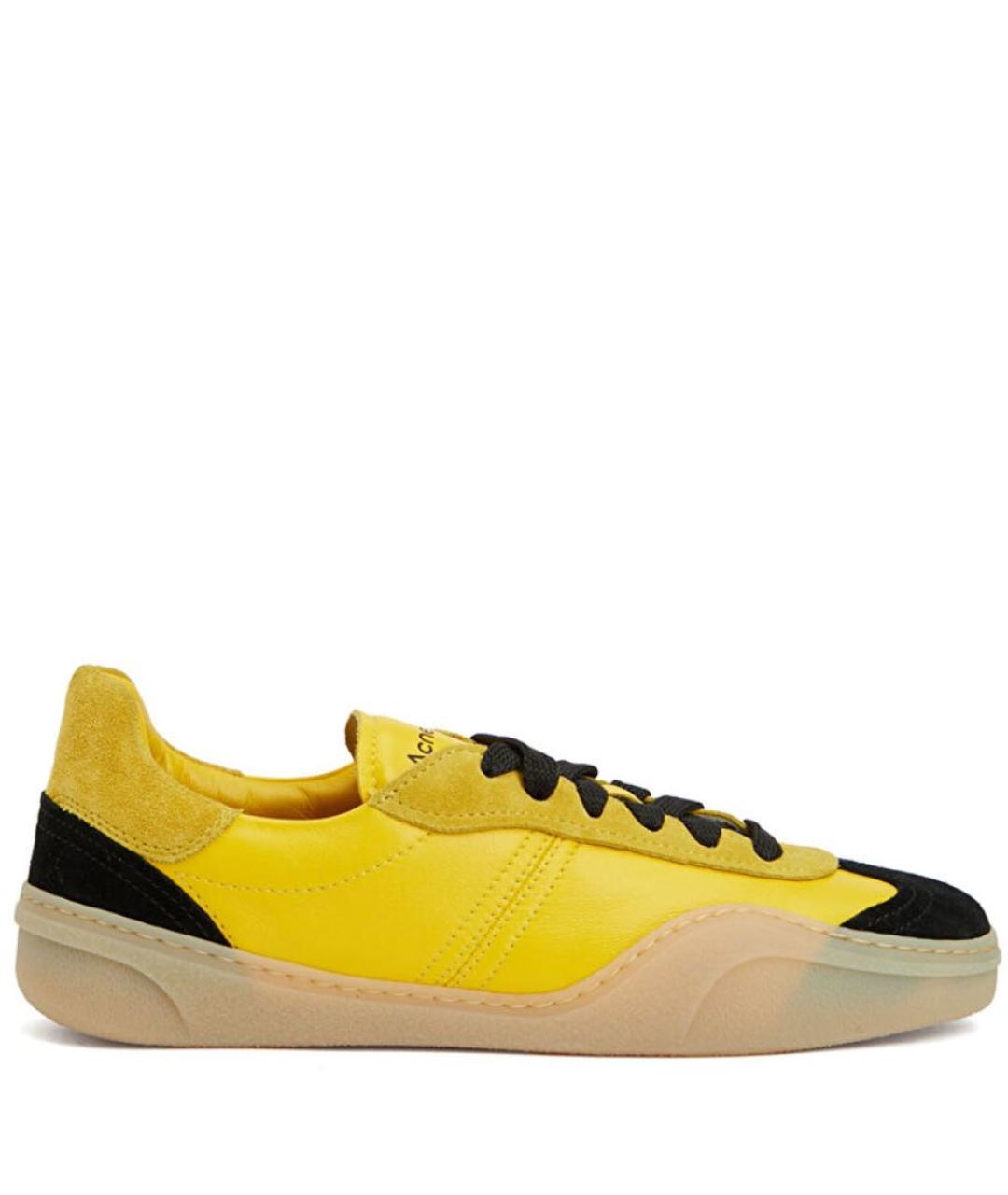 ACNE STUDIOS Желтые кожаные кроссовки, фото 6