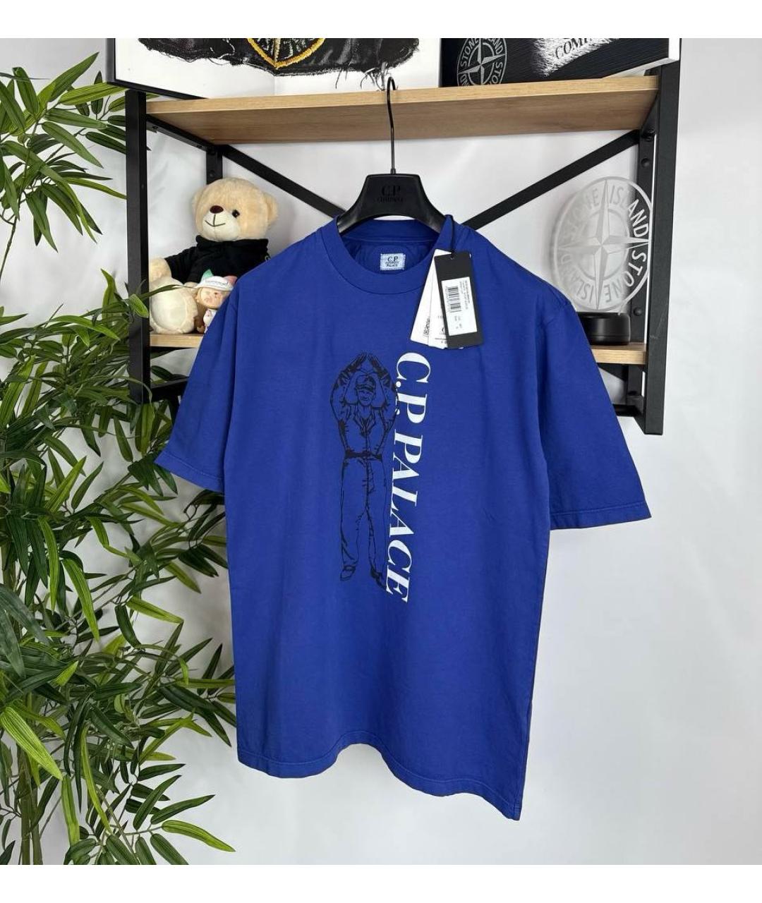 CP COMPANY Синяя хлопковая футболка, фото 4