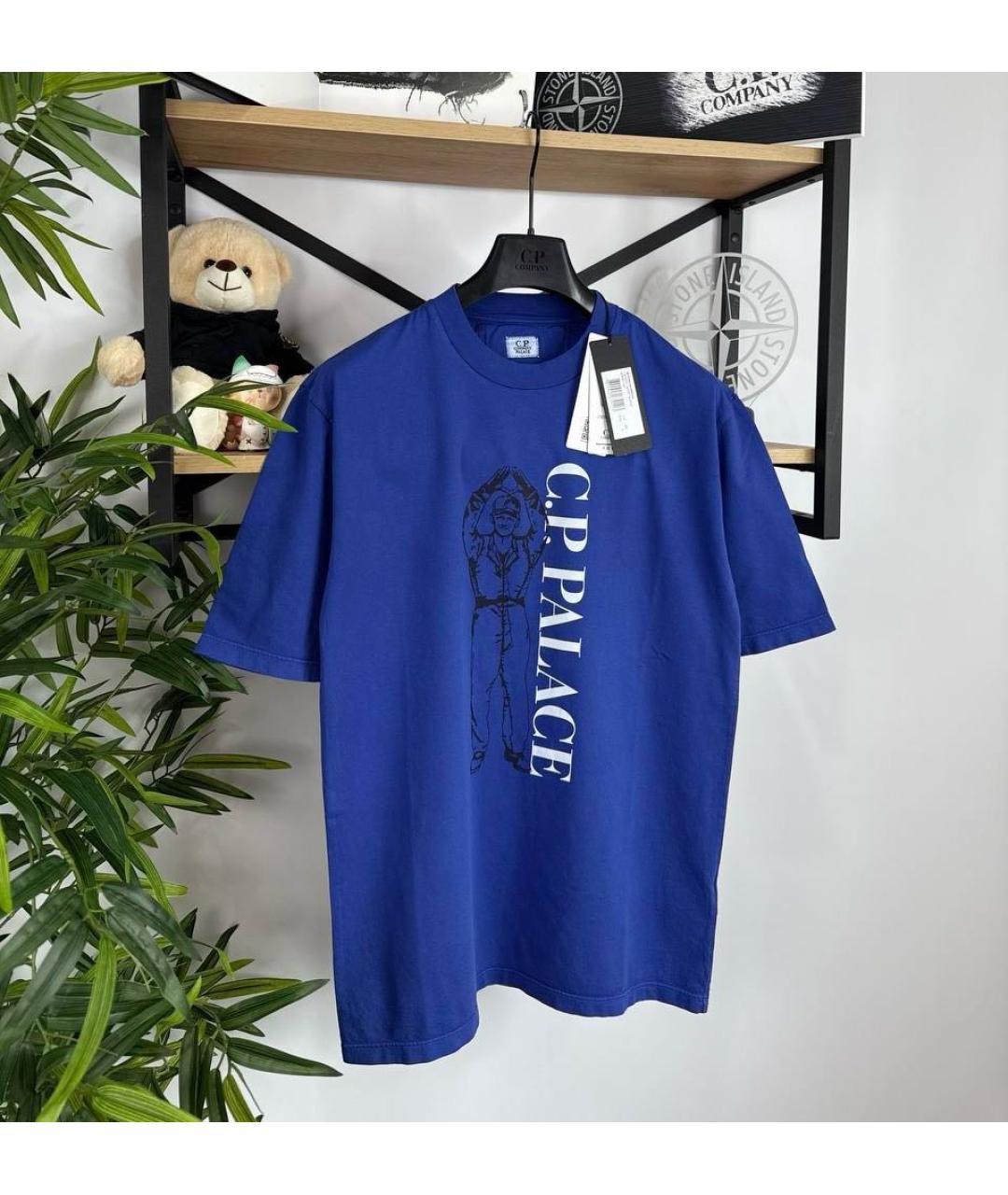 CP COMPANY Синяя хлопковая футболка, фото 2