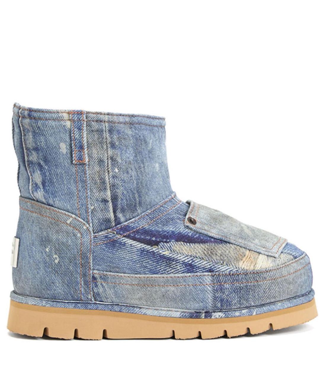 ACNE STUDIOS Синие текстильные полусапоги, фото 6
