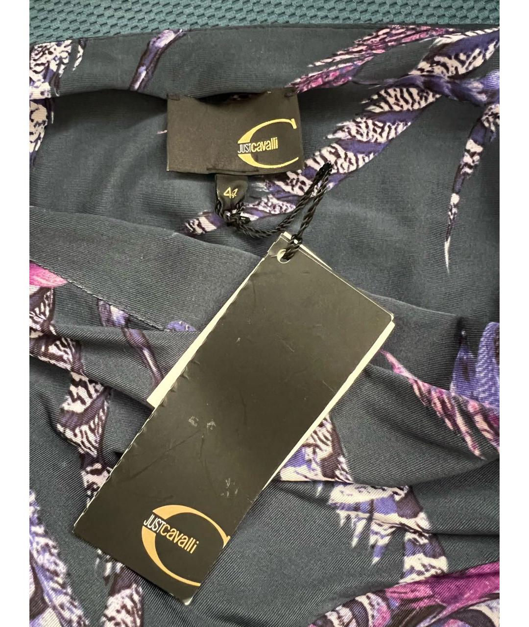 JUST CAVALLI Фиолетовое вискозное коктейльное платье, фото 3