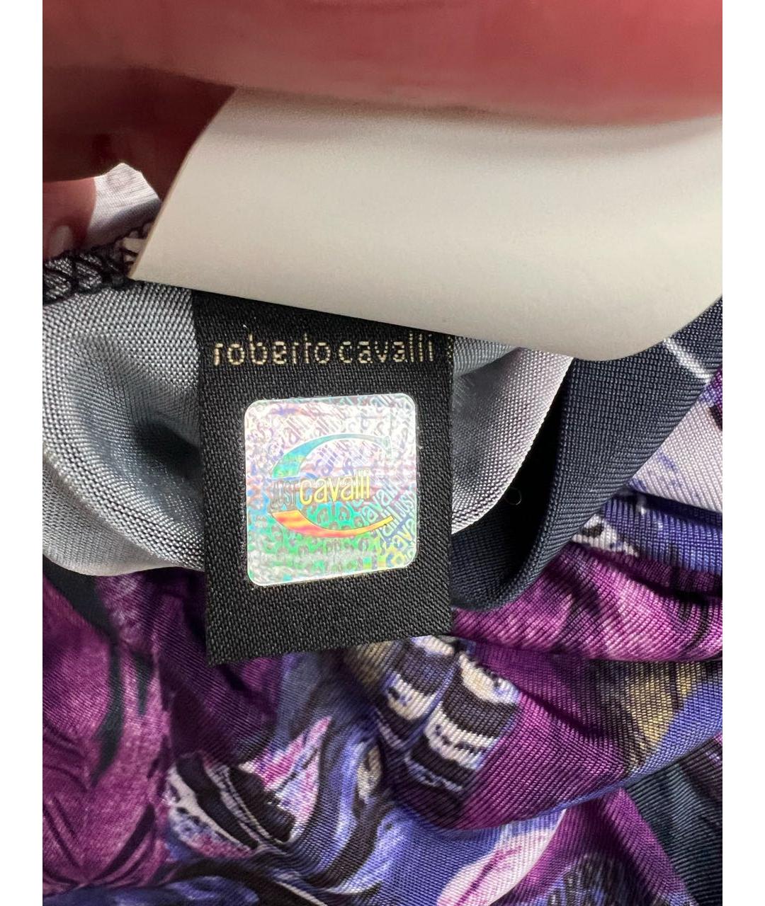JUST CAVALLI Фиолетовое вискозное коктейльное платье, фото 4