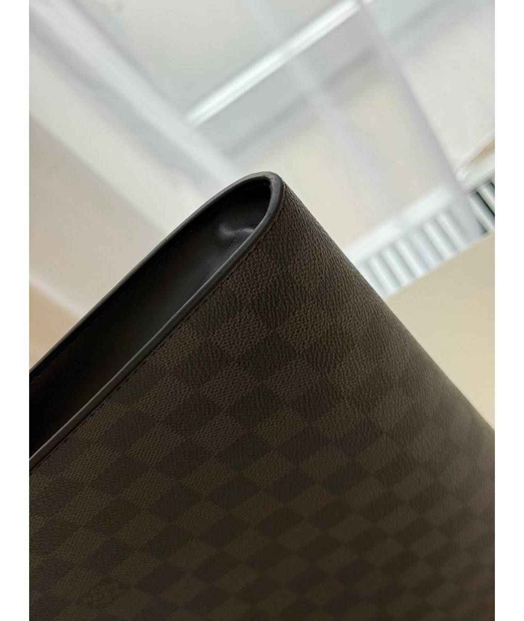 LOUIS VUITTON Черная кожаная папка для документов, фото 6