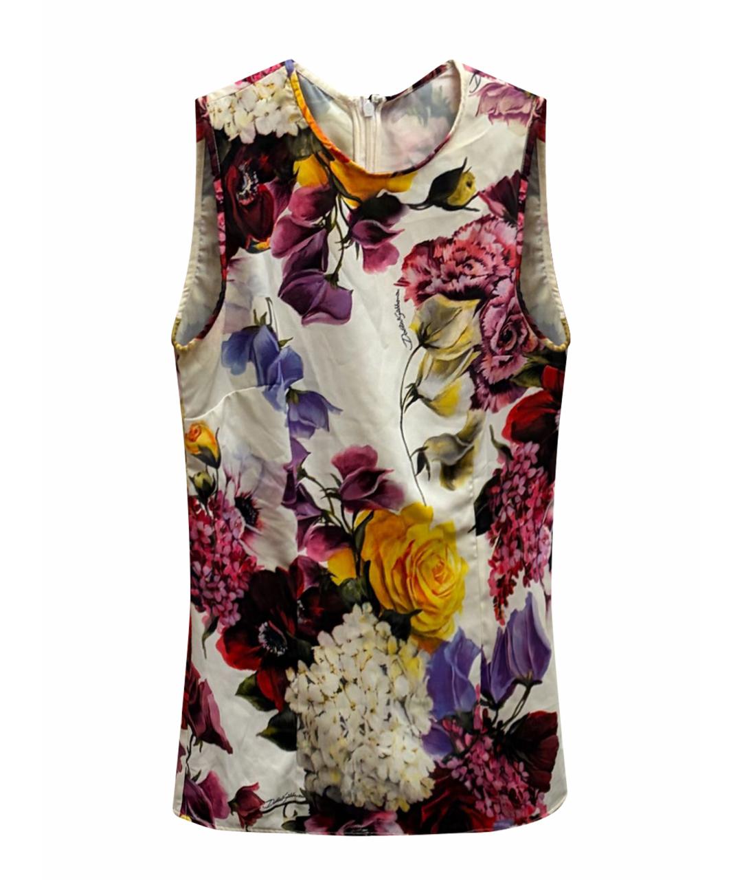 DOLCE&GABBANA Белая шелковая футболка, фото 1