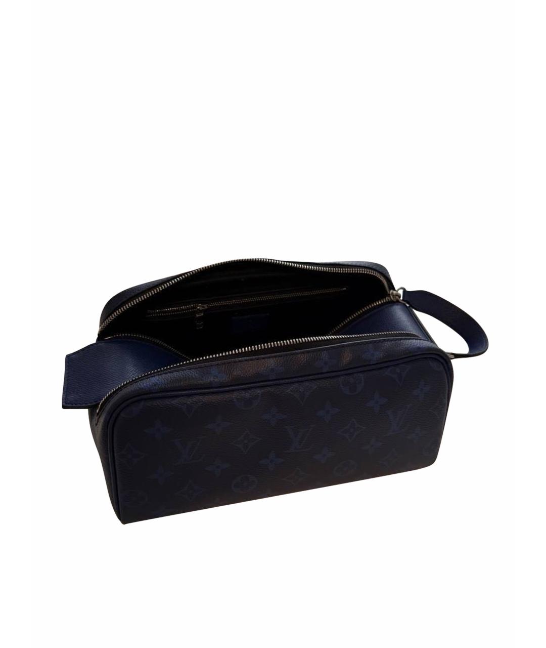LOUIS VUITTON Темно-синяя кожаная барсетка, фото 1
