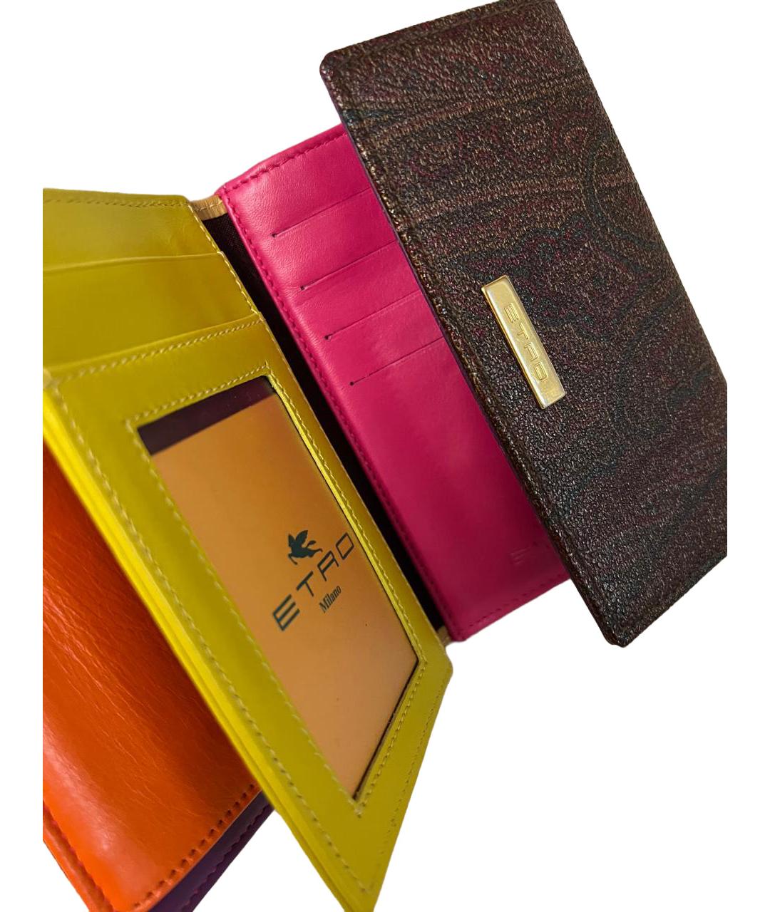 ETRO Коричневый кожаный кошелек, фото 4