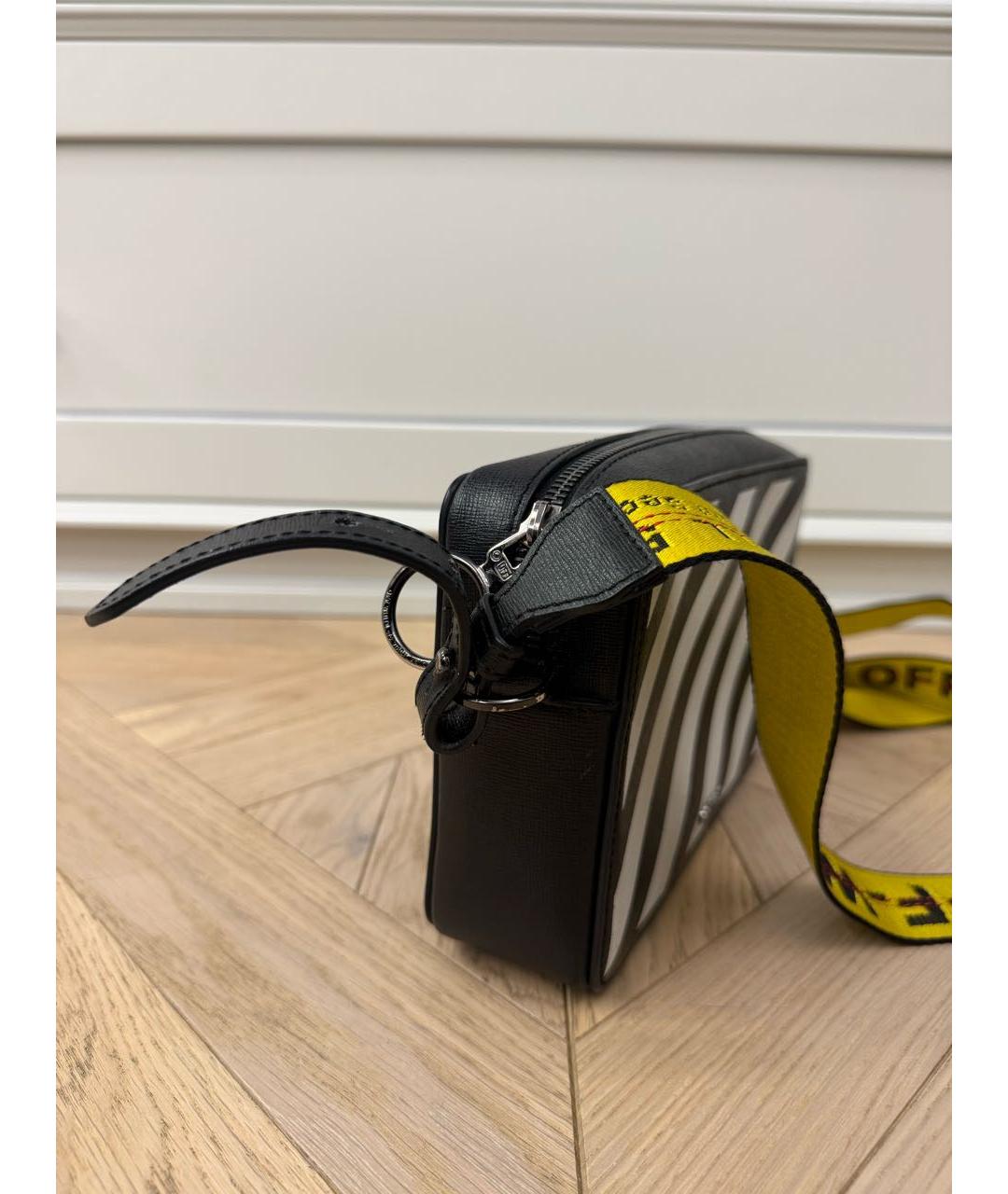 OFF-WHITE Черная кожаная сумка через плечо, фото 2