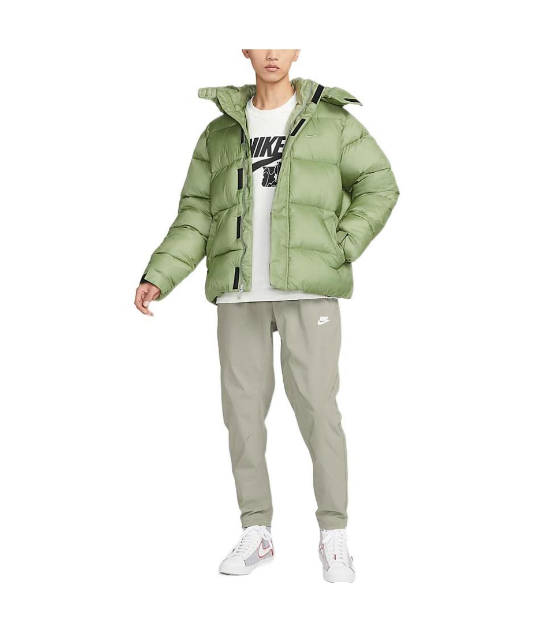 NIKE Зеленый пуховик, фото 3
